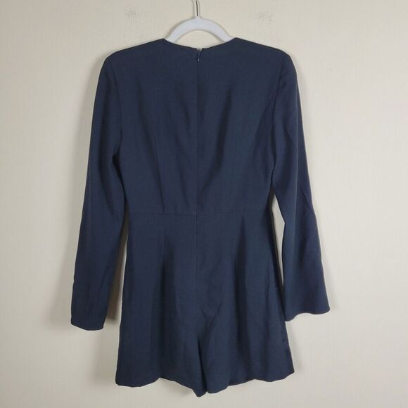 Intermix Jumpsuit 4 Black Isabelle Twist Front Romper Plunge Neckline Shorts - Picture 3 of 9